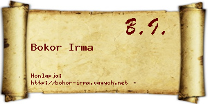 Bokor Irma névjegykártya
