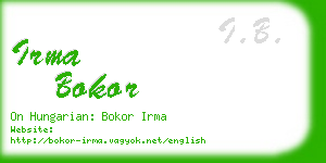 irma bokor business card